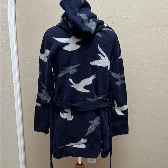 Field Flower for Anthropologie Sedona Wool Sweater Coat in Dove Print Size Large - Picture 5 of 9